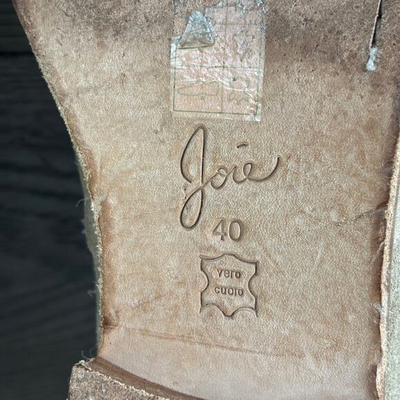 Joie Hoxton Strap Buckle Boots Womens 40 Beige/Tan Suede Round Toe Ankle Booties - Picture 11 of 12
